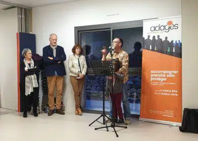 Inauguration de la Séranne EEAP Coste Rousse, Mme Fassio, Monsieur Hoibian, Mme Ardebili et Monsieur Coste